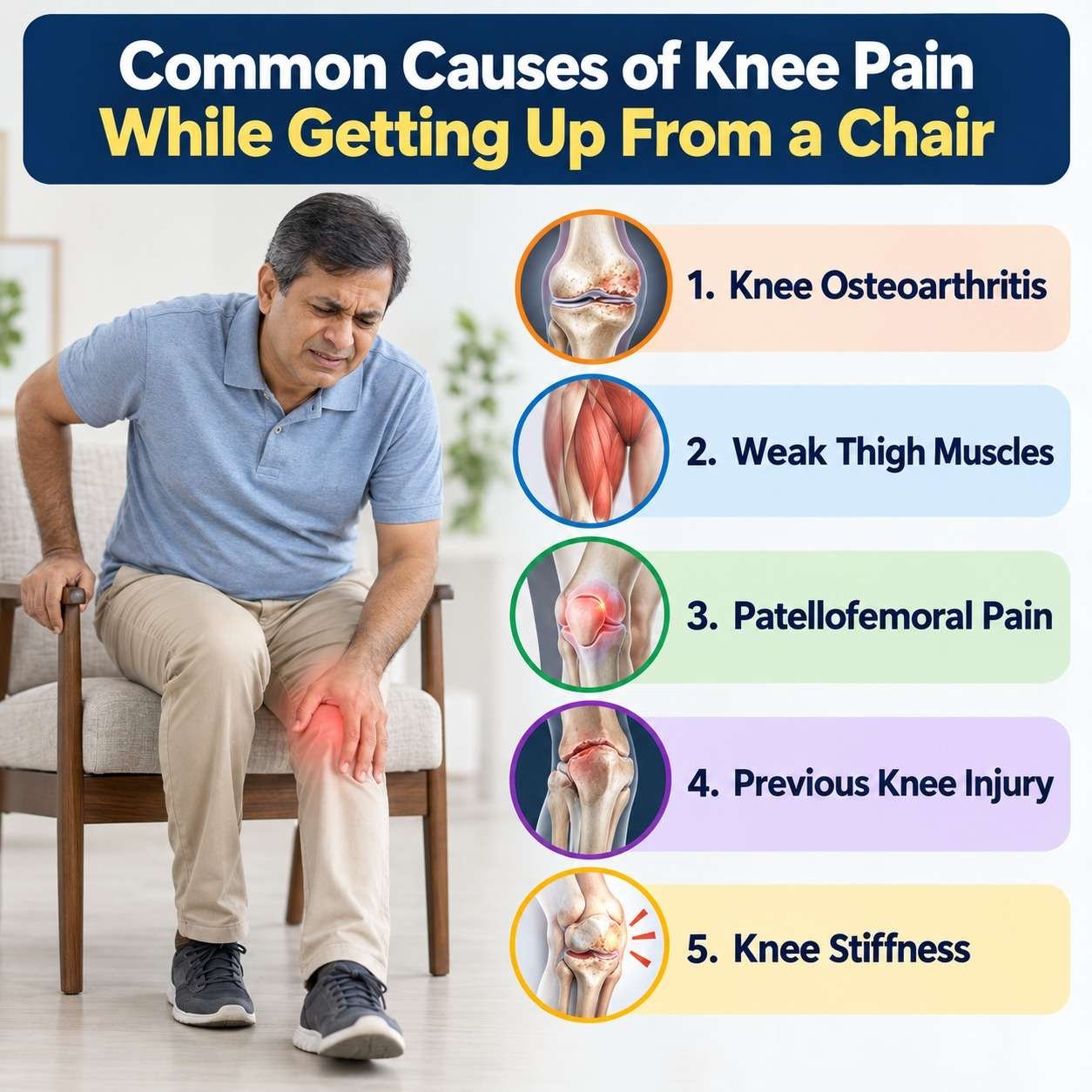 Common Causes of Knee Pain While Getting Up From a Chair